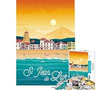Puzzle de 1000 pièces pour Adultes Affiche de Saint Jean de Luz Jeu intellectuel éducatif Amusant et Humoristique Cadeau d'anniversaire (Dimensions 75x50cm)