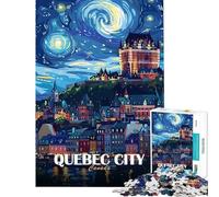 Puzzle de 1000 pièces pour Adultes Affiche de Voyage de Québec Canada Jeu Pratique d'analyse et de logique Niveau Difficile et Stimulant (50x75cm)