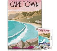 Puzzle de 1000 pièces pour Adultes - Affiche de Voyage du Cap - Jeu de défi Unique - Activités familiales - Cadeau d'anniversaire - Dimensions 38x26cm