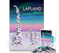 Puzzle de 1000 pièces pour Adultes,Affiche de Voyage en Laponie,découpe Lisse,activité cérébrale Intelligente,Loisirs Amusants,décoration de Noël,Cadeau (38x26cm)