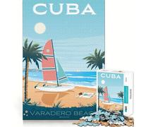 Puzzle de 1000 pièces pour Adultes Affiche de Voyage La Havane,Cuba Bords Nets Décoration Activité cérébrale Amusante et Facile Cadeau d'anniversaire idéal (50x75cm)