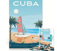 Puzzle de 1000 pièces pour Adultes Affiche de Voyage La Havane,Cuba Jeu d'articulation Fin,Amusant et Intelligent,défi,Jeu Calme et divertissant,Cadeau d'anniversaire ou Loisir (38x52cm)