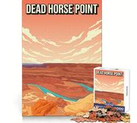 Puzzle de 1000 pièces pour Adultes,Affiche de Voyage Vintage du Parc d'État de Dead Horse Point,décoration soignée,Exercice Mental,Jeu Amusant et apaisant,Cadeau de Loisirs Festif (38x52cm)