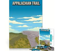 Puzzle de 1000 pièces pour Adultes Affiche de Voyage Vintage du Sentier des Appalaches Jeu de réflexion Amusant et précis pour se détendre et s'amuser Cadeau d'anniversaire (38x52cm)