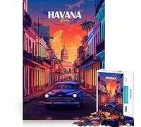 Puzzle de 1000 pièces pour Adultes Affiche de Voyage Vintage La Havane,Cuba Jeu d'articulation Fin,Amusant et Intelligent,défi,Jeu Calme et divertissant,Cadeau d'anniversaire ou Loisir (50x75cm)