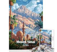 Puzzle de 1000 pièces pour Adultes Affiche du Mont Sinaï en Égypte Jeu de réflexion Décoration Murale Jouet éducatif Cadeau pour Les Amis et la Famille (50x75cm)