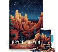 Puzzle de 1000 pièces pour Adultes,Affiche du Parc National de Bryce Canyon,découpe Nette,défi cérébral,Jeu Amusant pour Passer Le Temps,Cadeau d'anniversaire (38x52cm)
