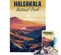 Puzzle de 1000 pièces pour Adultes Affiche du Parc National de Haleakala Activités Amusantes à la Maison Jeu Difficile Difficile Impossible Convient aux 14 Ans et Plus (50x75cm)