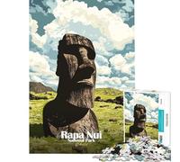 Puzzle de 1000 pièces pour Adultes Affiche du Parc National de Rapa NUI Défi éducatif Une œuvre d'art Jouet Anti-Stress pour Les 14 Ans et Plus (38x26cm)