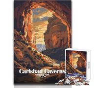 Puzzle de 1000 pièces pour Adultes - Affiche du Parc National des grottes de Carlsbad - Jeu éducatif et Amusant pour Toute la Famille - Cadeau d'anniversaire Original et Humoristique 50x75cm