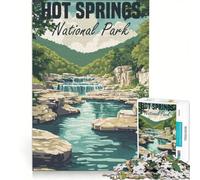 Puzzle de 1000 pièces pour Adultes Affiche du Parc National des Sources thermales, Jeu éducatif, entraînez Votre Cerveau et Vos Mains, renforcez Les Liens Amoureux 50x75cm