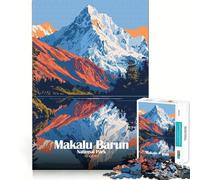 Puzzle de 1000 pièces pour Adultes Affiche du Parc National Makalu Barun Jeu d'articulation Fin,Amusant et Intelligent,défi,Jeu Calme et divertissant,Cadeau d'anniversaire ou Loisir (38x52cm)