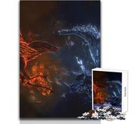 Puzzle de 1000 pièces pour Adultes - Affiche Mythologie du Phénix - Détendez-Vous Pendant Votre Temps Libre - Assemblage Net et sans Couture - Dimensions:50x75cm