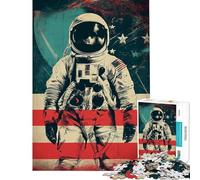 Puzzle de 1000 pièces pour Adultes Affiche rétro d'astronaute Jeu Amusant et Anti-Stress Difficile et Stimulant (Dimensions 50x75cm)