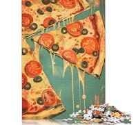 Puzzle de 1000 pièces pour Adultes - Affiche Vintage de Pizza - Puzzle rétro en Bois - Jeu éducatif - Jouet défi - 1000 pièces (75 x 50 cm)