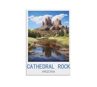 Puzzle de 1000 pièces pour Adultes, Affiches de Cathedral Rock (Arizona), Puzzle en Papier adapté aux Adultes, aux Enfants et aux familles, Jeu Anti-Stress, 52 x 38 cm