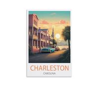 Puzzle de 1000 pièces pour Adultes, Affiches de Charleston, Caroline du Nord, Puzzle de 1000 pièces pour Adolescents et Enfants, Jeu de réflexion, 38 x 26 cm