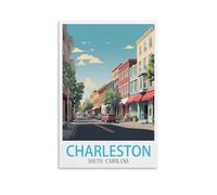 Puzzle de 1000 pièces pour Adultes - Affiches de Charleston, Caroline du Sud - Puzzle de 1000 pièces pour Adultes - Jeu de Puzzle Stimulant - 50 x 70 cm