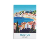 Puzzle de 1000 pièces pour Adultes, Affiches de Menton, France, Puzzle de 1000 pièces, Jeu éducatif Classique, Belle décoration, 52 x 38 cm