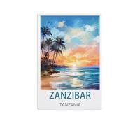 Puzzle de 1000 pièces pour Adultes - Affiches de Zanzibar, Tanzanie - Papier recyclé - Jeu de Puzzle Amusant et Stimulant pour Toute la Famille - Idée Cadeau Originale - 26 x 38 cm