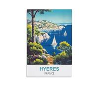 Puzzle de 1000 pièces pour Adultes, Affiches d'Hyères, France, Puzzle de 1000 pièces, Jeu éducatif Classique, Belle décoration, 70 x 50 cm