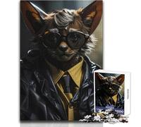 Puzzle de 1000 pièces pour Adultes - Agent Bat - Jeu éducatif Amusant avec des Animaux - Activités familiales - Idée Cadeau de Noël Secret - Dimensions : 50x75cm