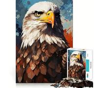 Puzzle de 1000 pièces pour Adultes Aigle à tête Blanche au Regard perçant Découpe soignée Décoration Jeu Amusant et divertissant Temps Libre Cadeau d'anniversaire ou Loisir (38x26cm)