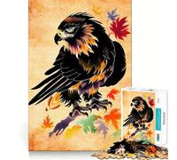 Puzzle de 1000 pièces pour Adultes,Aigle Noir,Art Traditionnel,Bords Nets,Jeu de logique,Jeu d'adresse,décoration de Noël (38x26cm)