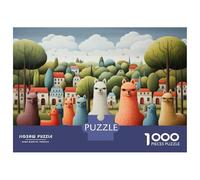 Puzzle De 1000 Pièces pour Adultes Alpaca Art Print Puzzle Casse-tête Jeu De Rapidité des Mains pour Les Joueurs 38x26cm/1000pcs