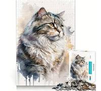 Puzzle de 1000 pièces pour Adultes American Curl Cat Art Jeu de Concentration mentale,découpage de Haute précision,activité de Partage et de complicité à Faire en Famille (50x75cm)