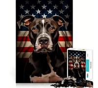 Puzzle de 1000 pièces pour Adultes American Pit Bull Terrier,Jeu de Concentration mentale,activité de découpage de Haute précision,activité de Partage et de renforcement des Liens familiaux (38x52cm)