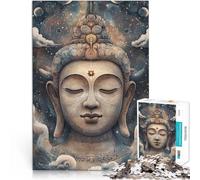 Puzzle de 1000 pièces pour Adultes Ancienne Statue de Bouddha Fabriqué en Carton pour Les 14 Ans et Plus Jouets à Faire soi-même Cadeaux Uniques pour Anniversaire et Noël。Taille：26x38cm