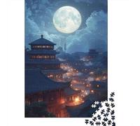 Puzzle De 1000 Pièces Pour Adultes Ancient Chinese Village Night Scene Puzzle Pour Adolescents - Niveau Difficile - Chaque Pièce Est Unique - Jeu Amusant Et Stimulant Pour Toute La Famille 52x38cm/100