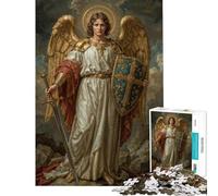 Puzzle de 1000 pièces pour Adultes Ange avec épée et Bouclier Jeu addictif pour cultiver la Patience Jeu Familial Anti-Stress Cadeau d'anniversaire (Dimensions 50x75cm)