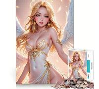 Puzzle de 1000 pièces pour Adultes Ange Blond avec Ailes et auréole,pièces aux découpes nettes,activité intellectuelle stimulante,Moment de détente et de Divertissement,Cadeau Artistique
