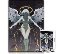 Puzzle de 1000 pièces pour Adultes - Ange d'anime avec auréole dorée - Casse-tête - Jeu Familial - Une œuvre d'art - Cadeau de Noël Secret - Dimensions : 38x26cm