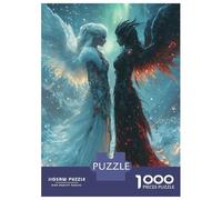 Puzzle De 1000 Pièces pour Adultes Angel Vs Demon Adolescents Puzzles Anti-Stress Jeux Difficiles Défi Activités Amusantes À La Maison 70x50cm/1000pcs