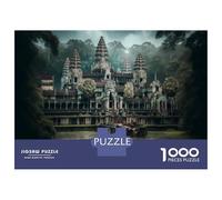 Puzzle De 1000 Pièces pour Adultes Angkor Wat Temple Puzzle pour Adultes Jeux Relaxants, Amusants Et Humoristiques pour Les Joueurs 52x38cm/1000pcs