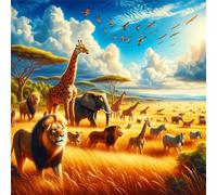 Puzzle de 1000 pièces pour Adultes,Animaux africains DIY Puzzles Divertissement Créatif,Puzzle Classiques,Cadeaux pour Art Mural(65 x 65 cm)