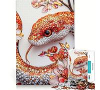 Puzzle de 1000 pièces pour Adultes Année du Serpent Jeu de Concentration mentale,découpage de Haute précision,activité de Partage et de complicité à Faire en Famille (50x75cm)