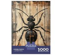 Puzzle De 1000 Pièces pour Adultes Ant Painting on Wood Panel Minimal Nature Wall Art Puzzle Jouet Décoration Murale Une Œuvre d'art Cadeaux Uniques pour Anniversaire Et Noël 38x26cm/1000pcs