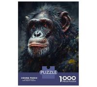 Puzzle De 1000 Pièces pour Adultes Ape Chimpanzee Portrait Puzzle Adulte, Jouet, Décoration Murale, Difficile, Cadeau d'anniversaire, Cadeaux, 52x38cm/1000pcs
