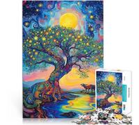 Puzzle de 1000 pièces pour Adultes Arbre au Clair de Lune Fait de Papier，Convient aux Personnes âgées de 14 Ans et Plus Jeu de Quiz Don d'œuvres d'art。Taille：38x52cm/14.9x20.4pouce