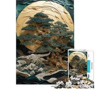 Puzzle de 1000 pièces pour Adultes Arbre bonsaï Abstrait Activités ludiques à la Maison pour Toute la Famille Jeu éducatif à partir de 14 Ans (38x26cm)