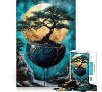 Puzzle de 1000 pièces pour Adultes,Arbre bonsaï sur sphère Flottante,découpe Fine,Jeu de Concentration,Jeu Calme,activité d'anniversaire (38x26cm)