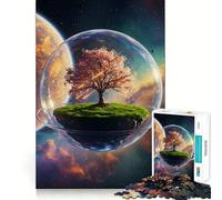 Puzzle de 1000 pièces pour Adultes Arbre dans Une Bulle Spatiale Décoration soignée Jeu d'exercice Mental Temps de détente et de Divertissement pour Noël (38x26cm)