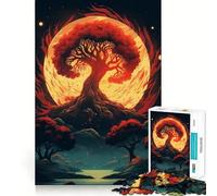 Puzzle de 1000 pièces pour Adultes Arbre de Vie Moonshine Jeu de Construction aux Bords Fins Jeu cognitif et Relaxant Décoration Murale de Noël (38x26cm)