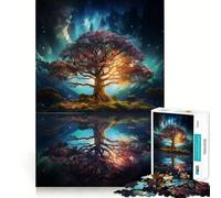 Puzzle de 1000 pièces pour Adultes Arbre de Vie Pièces aux découpes nettes Jeu de réflexion et de Calme Scène de Noël Artistique (38x26cm)