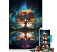 Puzzle de 1000 pièces pour Adultes Arbre de Vie Pièces aux découpes nettes Jeu de réflexion et de Calme Scène de Noël Artistique (50x75cm)