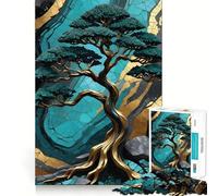 Puzzle de 1000 pièces pour Adultes Arbre Kintsugi Jeu de réflexion et de Calme Scène de Noël (50x75cm)